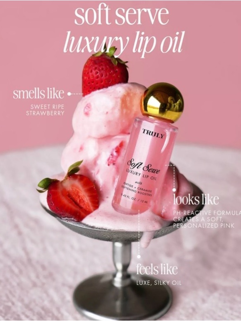 TRULY Soft Serve Luxury Lip Oil — Pink